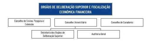 Organograma dos órgãos de deliberação superior e fiscalização econômico-financeira da UFMG